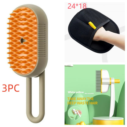 Cat Steam Brush Steamy Dog Brush 3 In 1 Electric Spray Cat Hair Brushes
