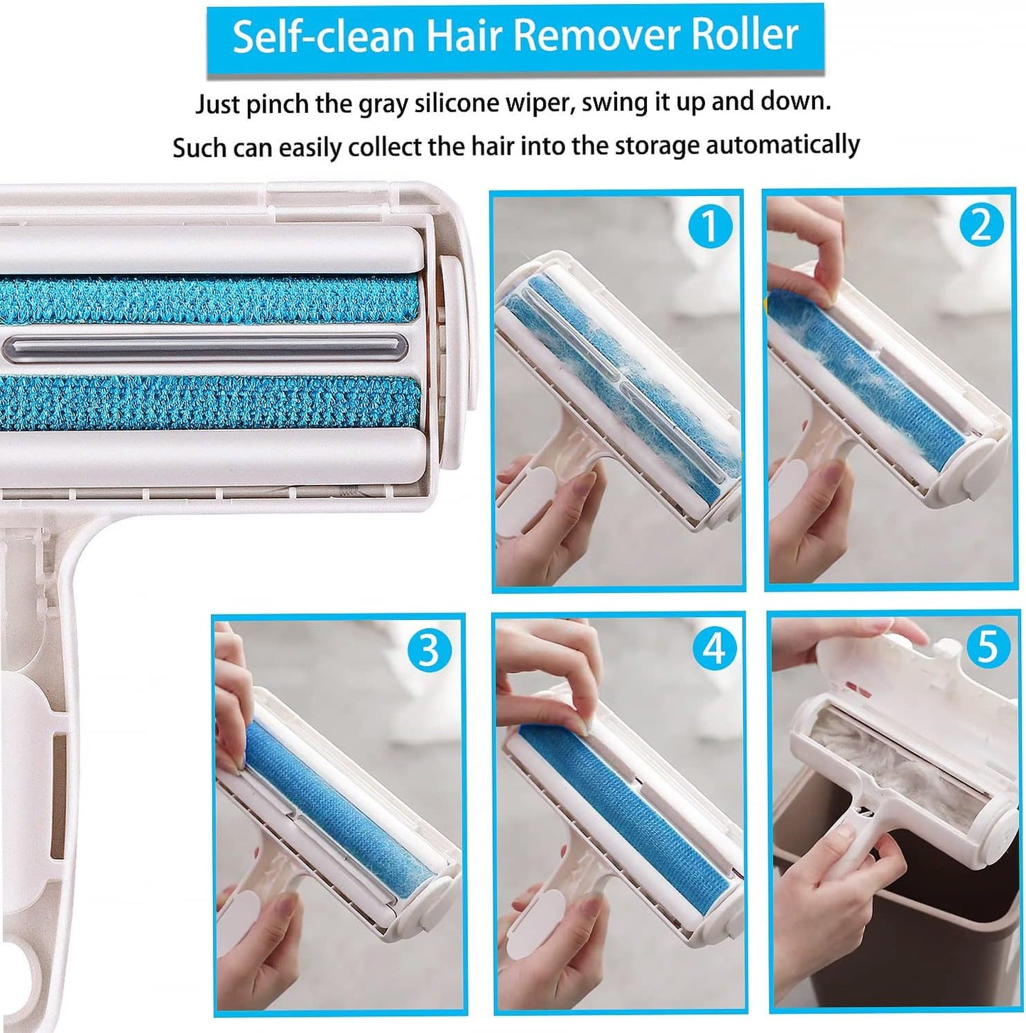 Clothes Quilt Sofa Hair Brush Pet Paint Roller Type Hair Remover